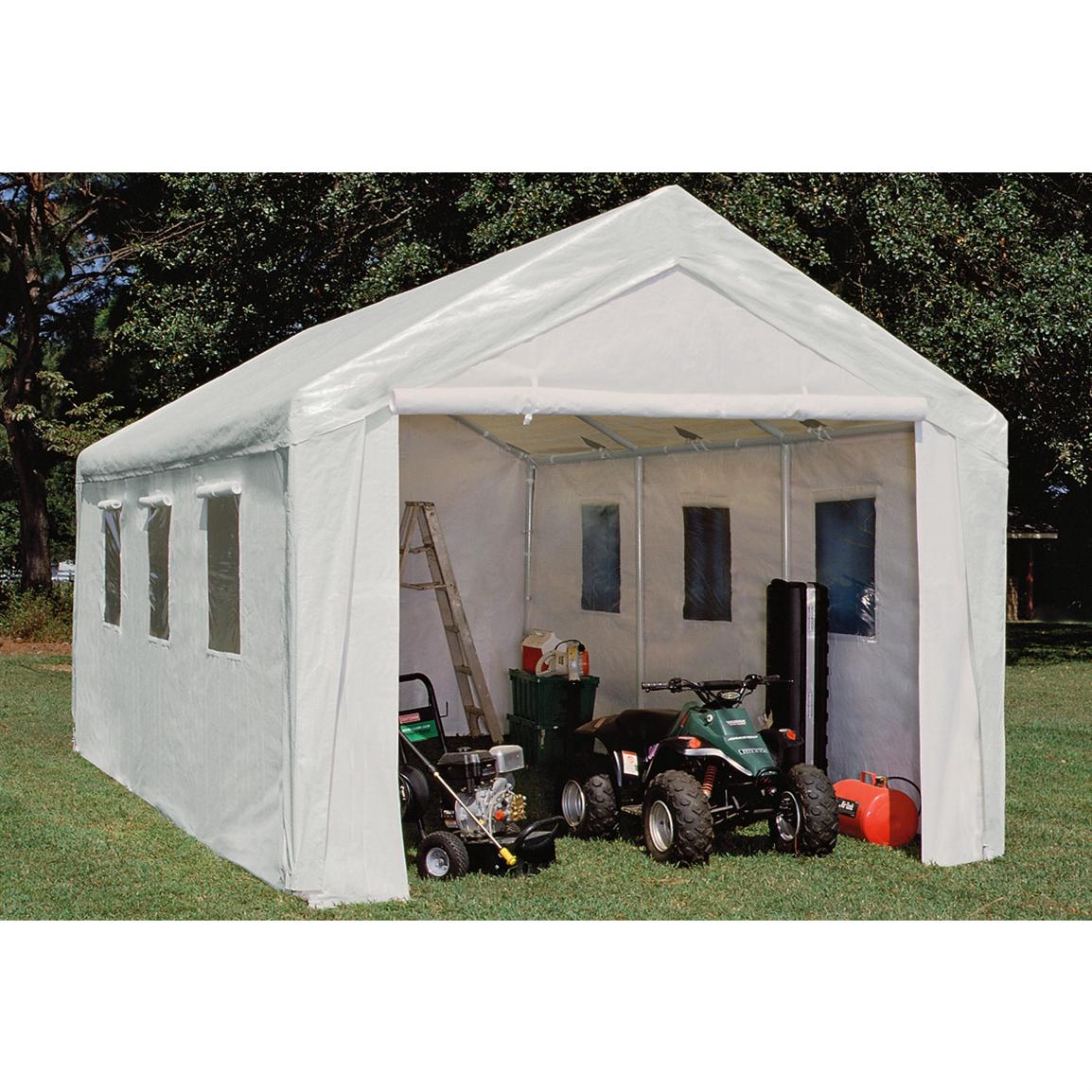 10x20' Hercules Canopy Shelter / Garage, White