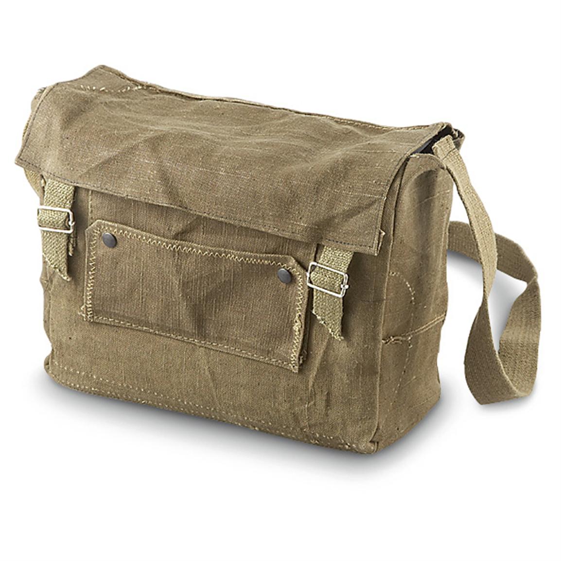 Used Italian Military Shoulder Bag, Olive Drab - 150275, Shoulder ...