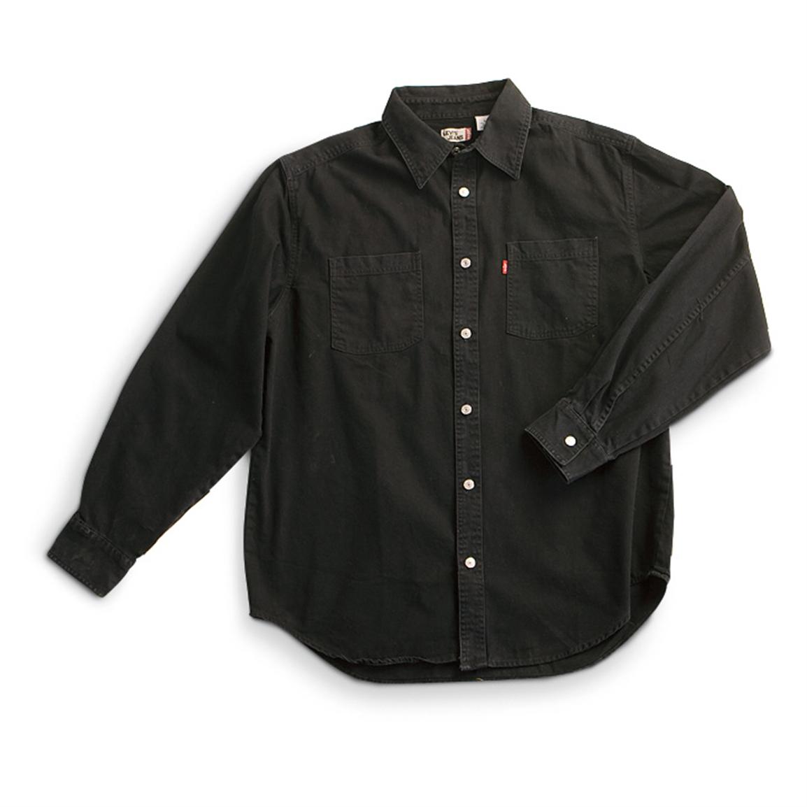 Levi's® Long - sleeved Denim Shirt, Black - 150600, Shirts at Sportsman ...