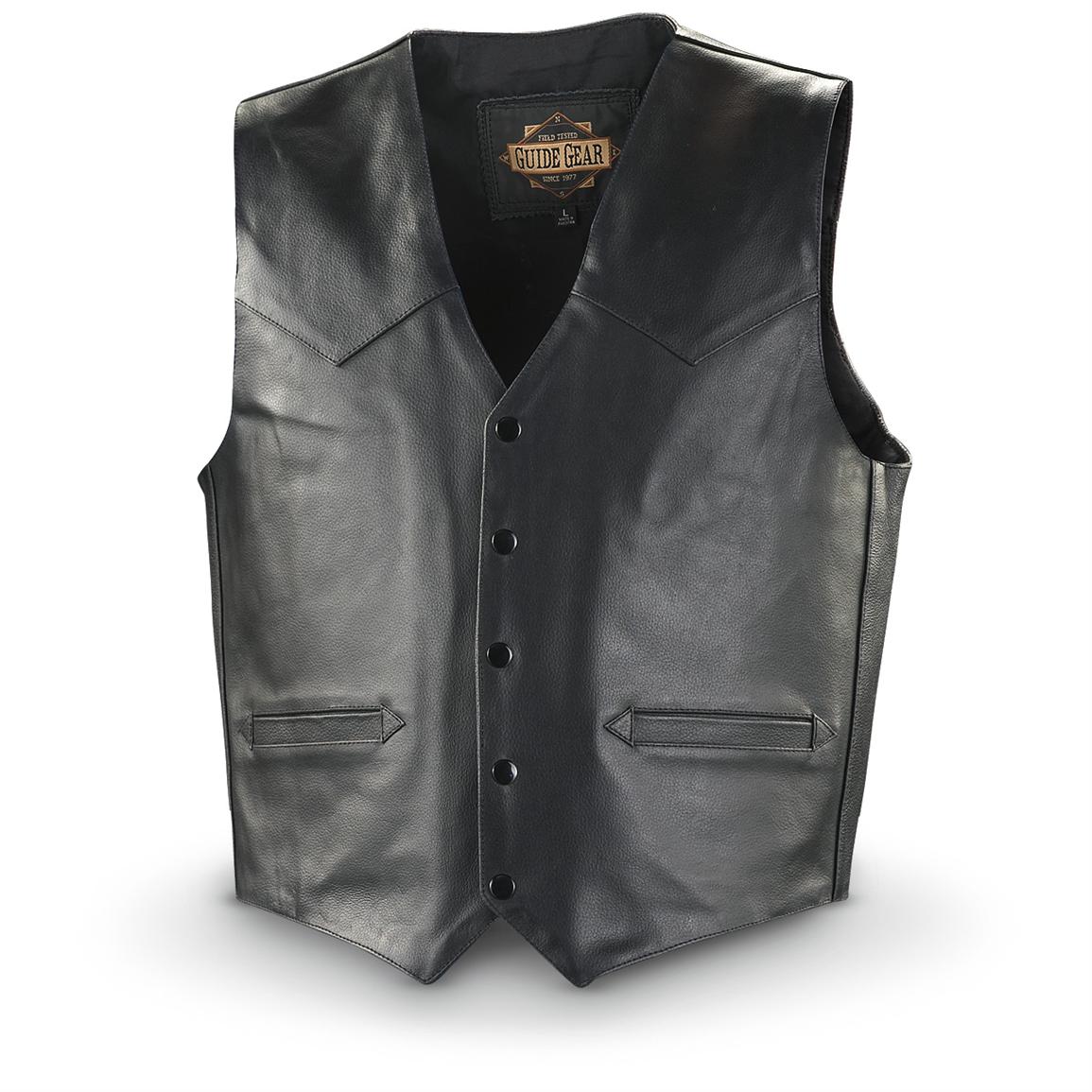 Guide Gear® Leather Concealment Vest, Black - 150786, Tactical Clothing ...