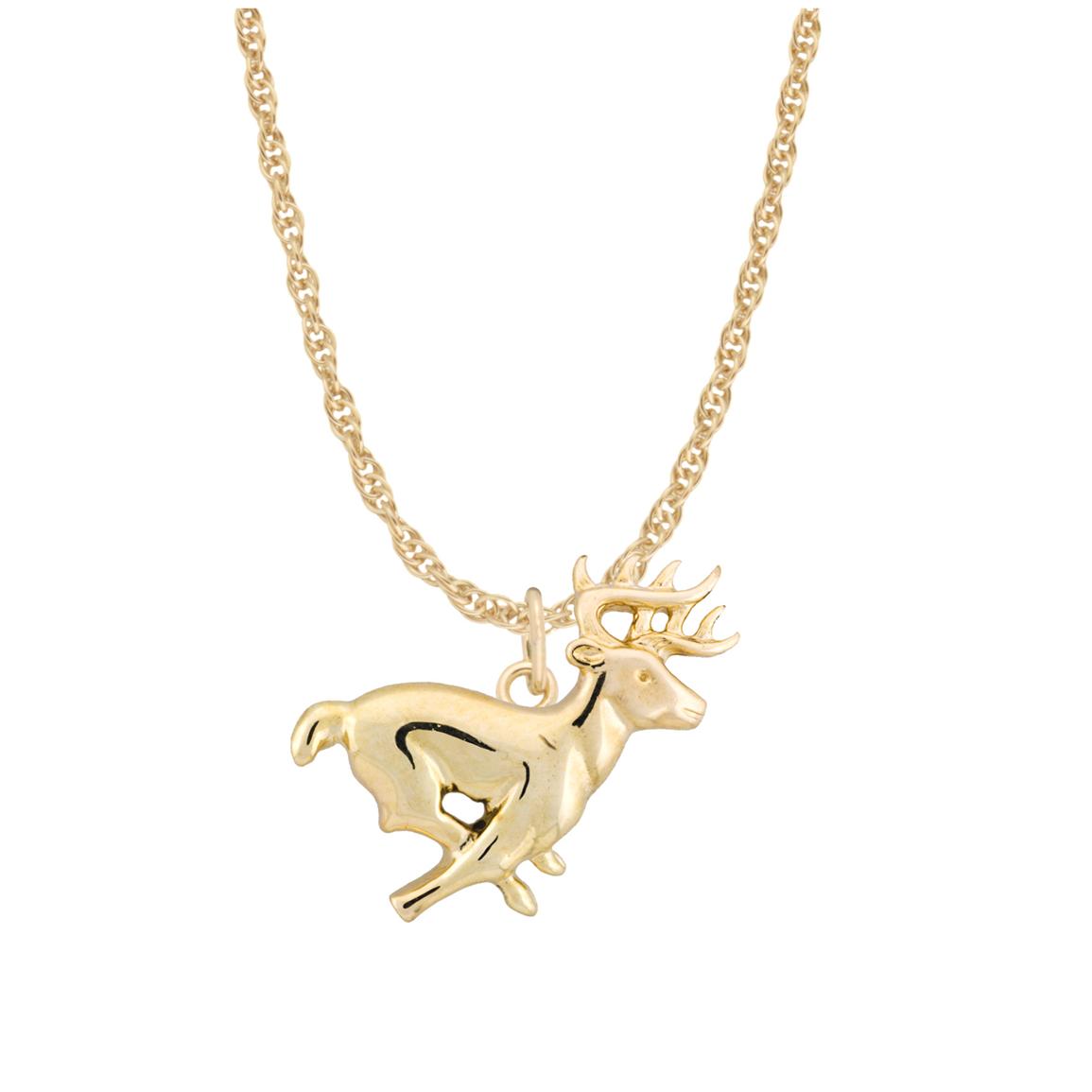 Stamper 10k Gold Running Deer Necklace - 150903, Jewelry at Sportsman's ...