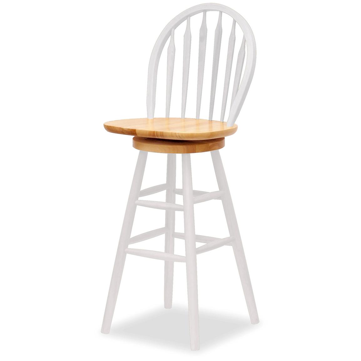 Winsome Natural And White 30 Windsor Bar Stool 151010 Kitchen