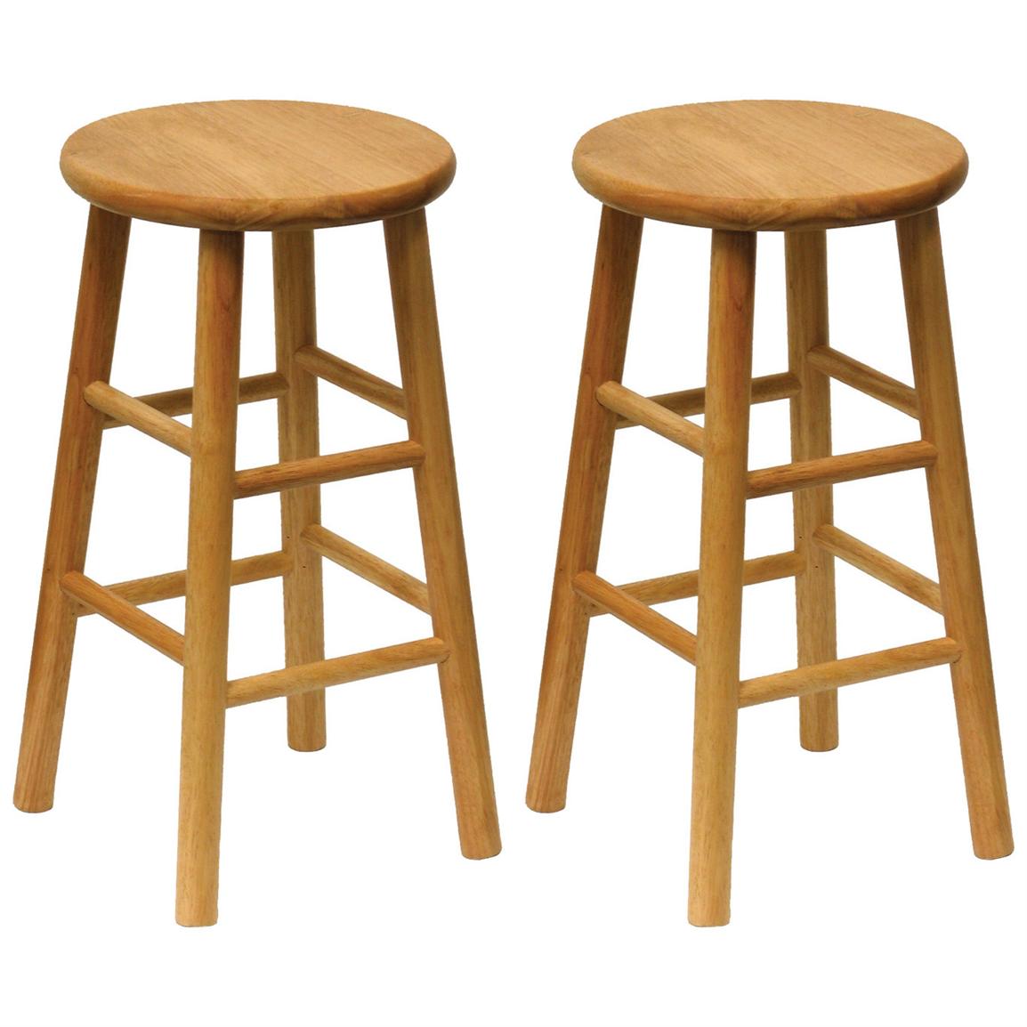 Winsome Natural 24 Bar Stools Set Of 2 151025 Kitchen Dining 