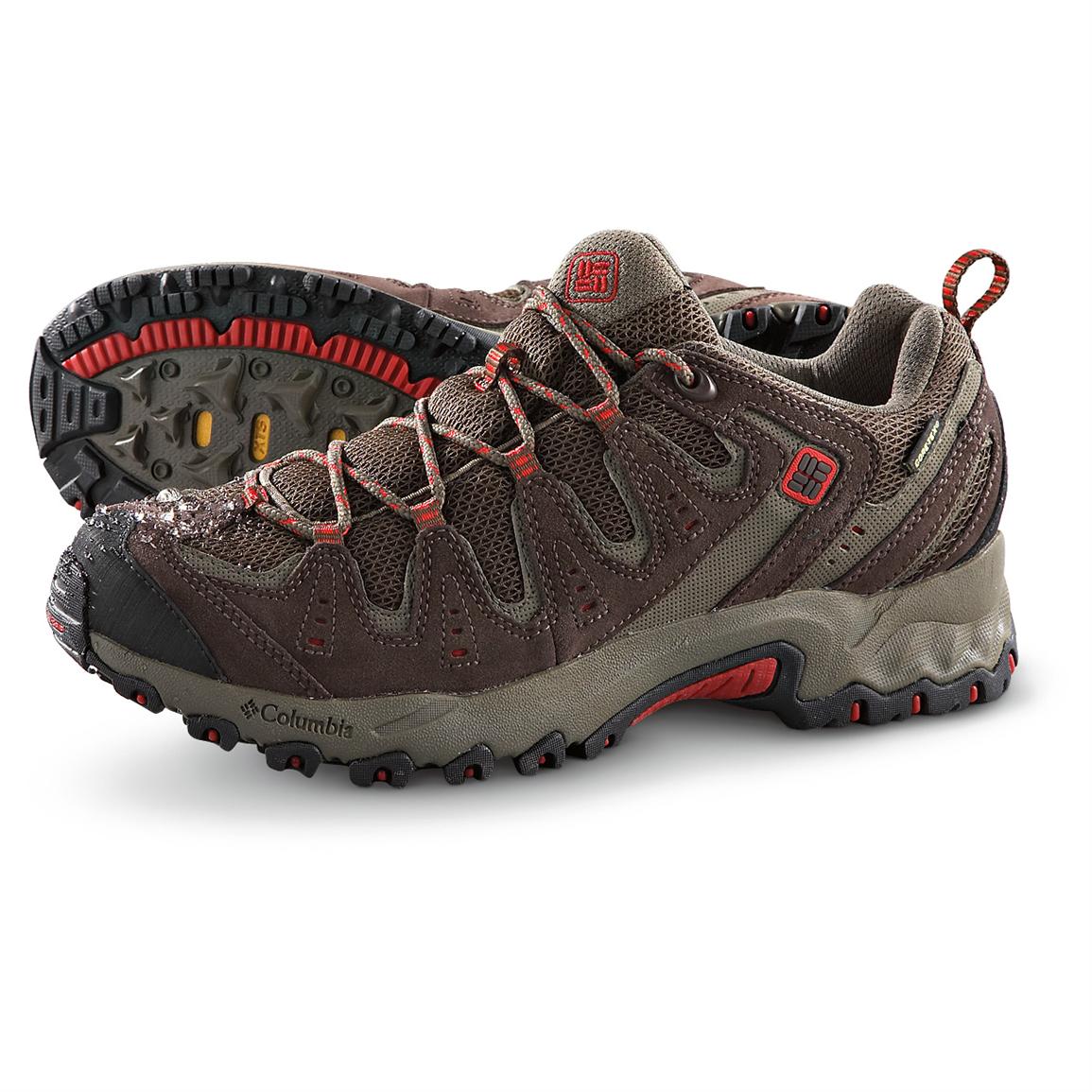 Men's Columbia™ Beartooth Trail Shoes, Bark / Red - 151373, Hiking ...