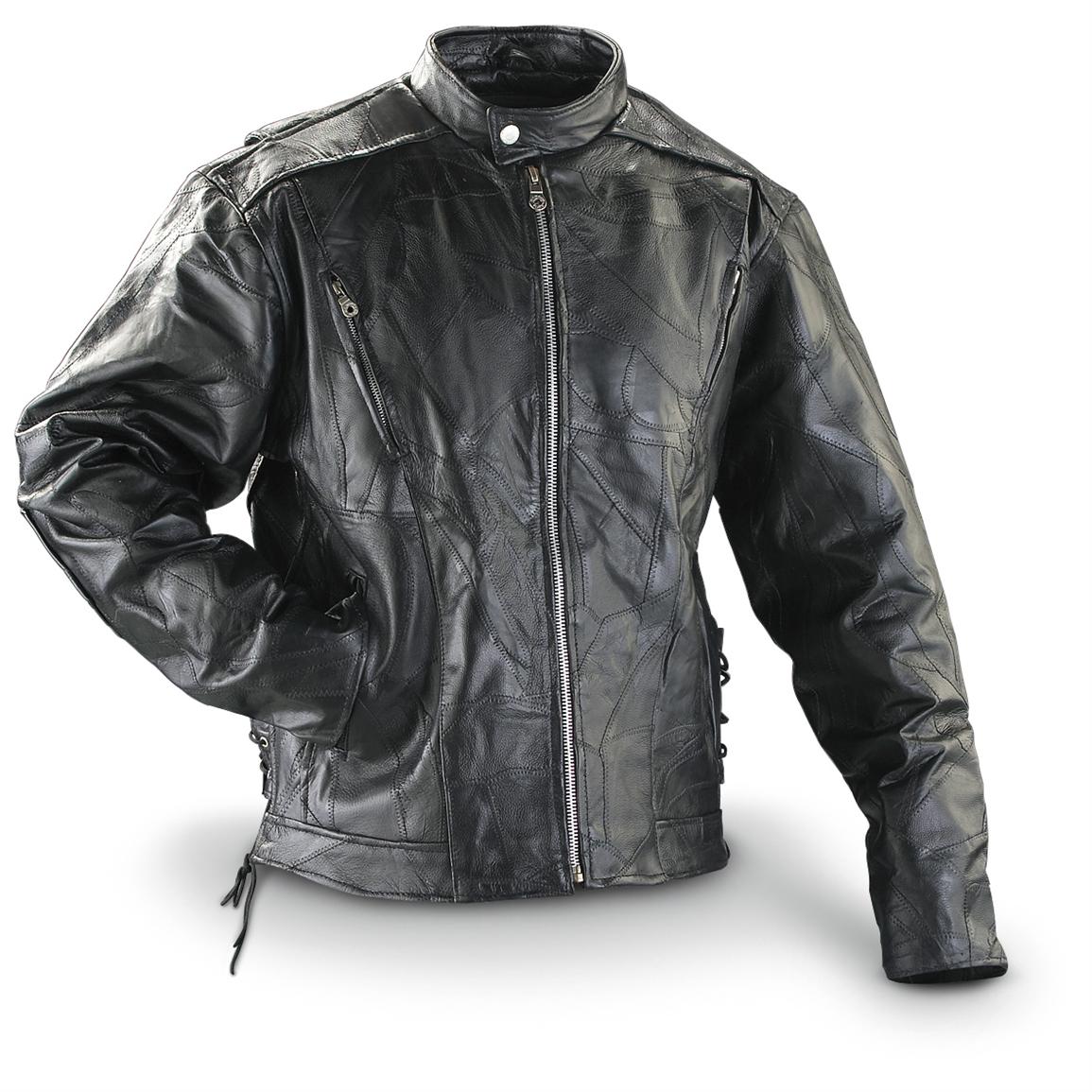 Diamond Plate™ Buffalo Leather Cruiser Jacket, Black 151399