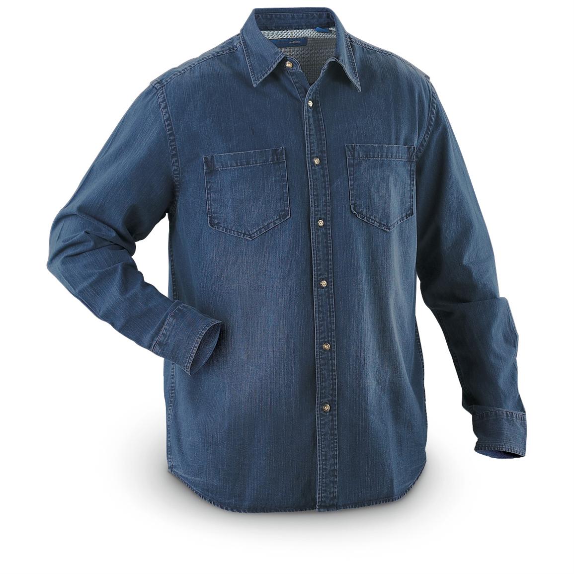 Joseph Abboud® Denim Shirt, Dark Rinse Blue - 152072, Shirts at ...