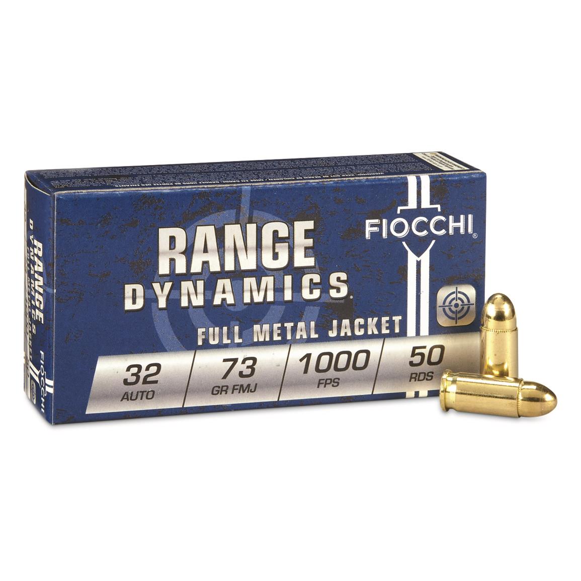 Fiocchi Range Dynamics, .32 ACP, FMJ, 73 Grain, 50 Rounds