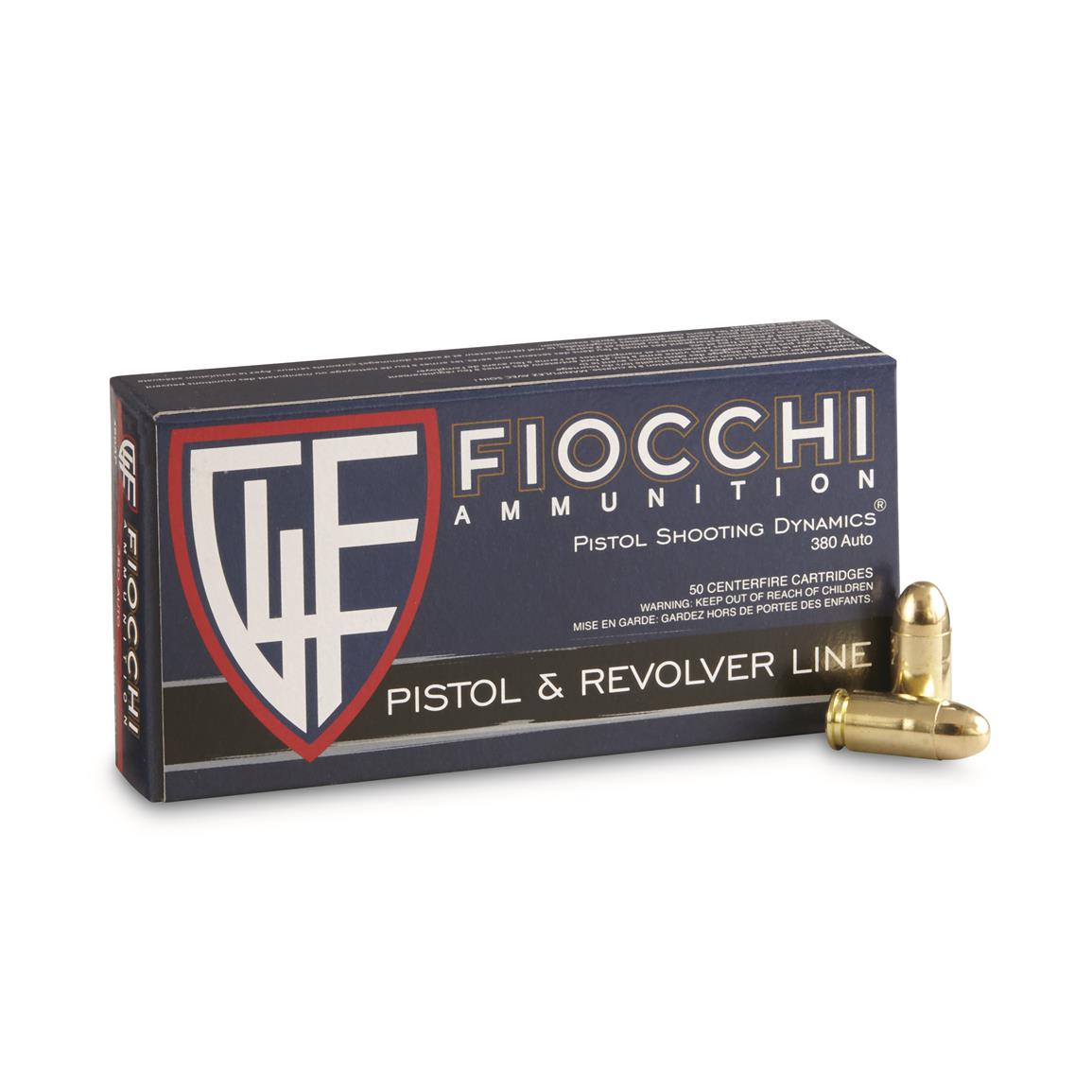 Fiocchi Pistol, .380 ACP, FMJ, 95 Grain, 500 Rounds