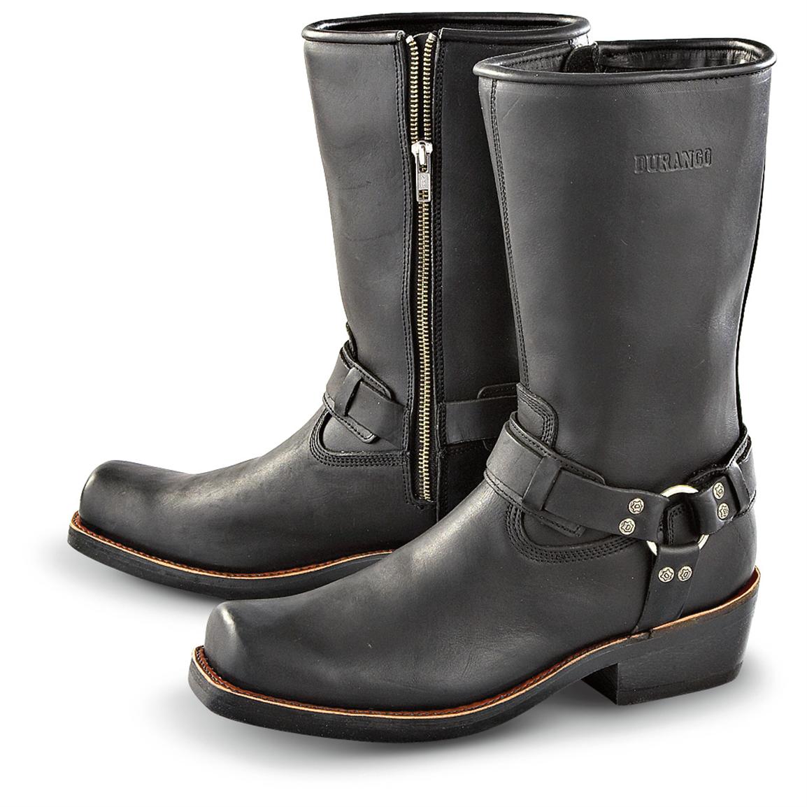 Men's Durango Boot® Side - zip Harness Boots, Black - 152475, Motorcycle & Biker Boots at