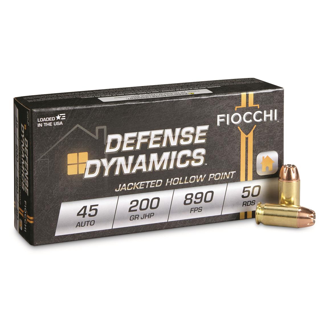 Fiocchi Pistol Shooting Dynamics, .45 ACP, XTP/JHP, 200 Grain, 50 Rounds