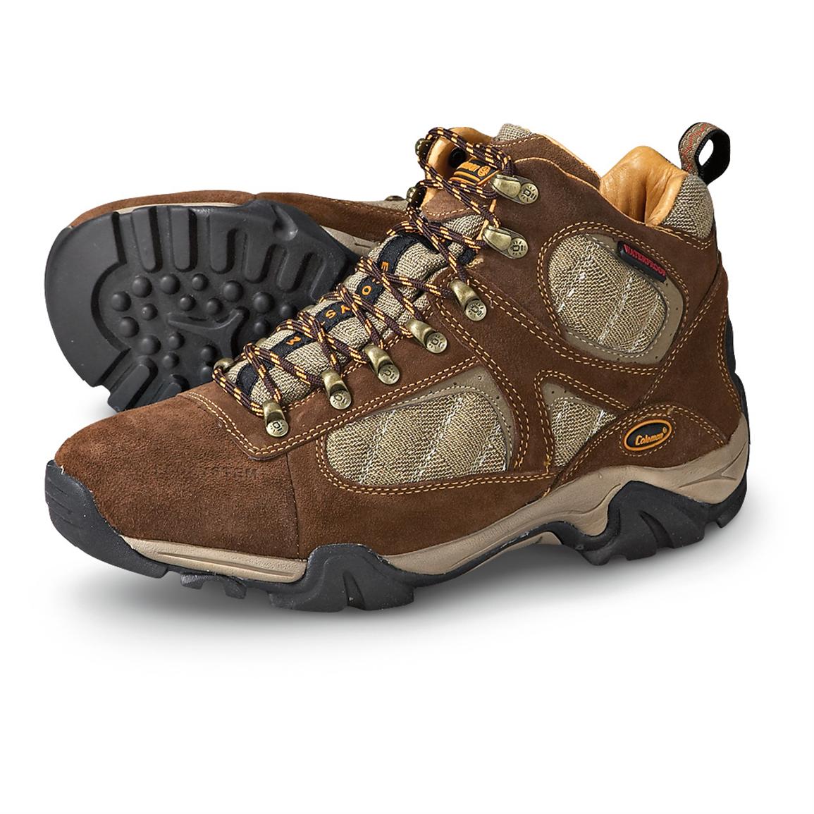 Men's Coleman® Eco - System Waterproof Hikers, Brown - 154377, Hiking ...
