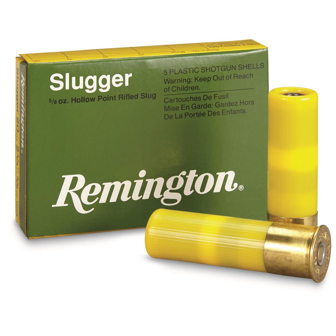 Remington, Slugger, 20 Gauge, 2 3/4" Shell, 5/8 oz. Slug, 5 Rounds