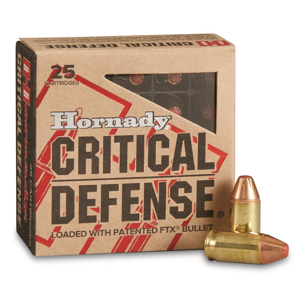 Hornady Critical Defense, .380 ACP, FTX, 90 Grain, 25 Rounds - 158488 ...