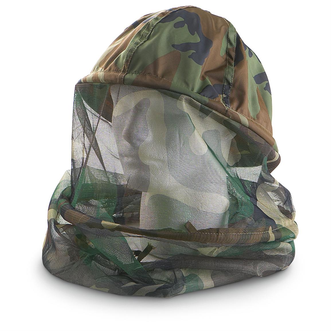 3 Military style Head Nets, Woodland Camo 158699, Hats & Caps at
