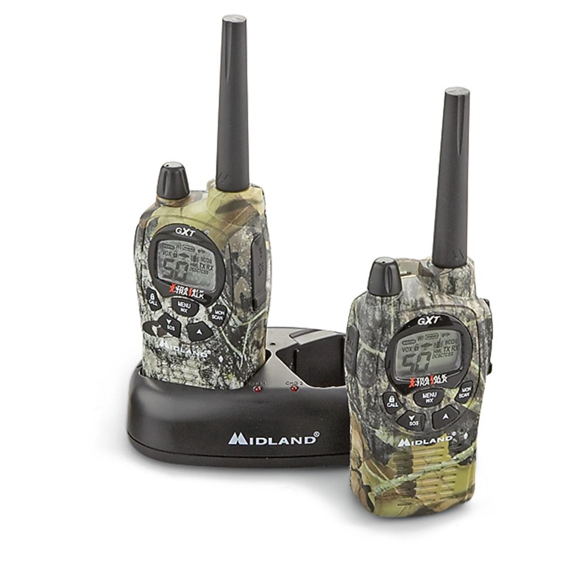 Midland Multi-Channel 36-Mile 2-Way GMRS Radios with NOAA Weather Alerts, Camo, Set of Two