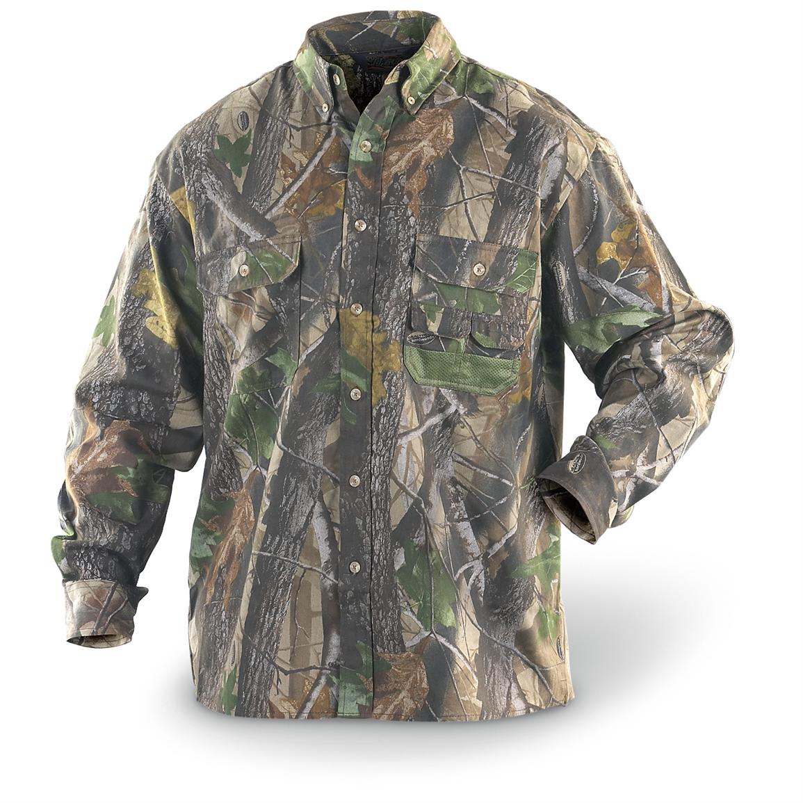 Walls® Long - sleeved Liberty® Camouflage Shirt, Hardwoods Green ...