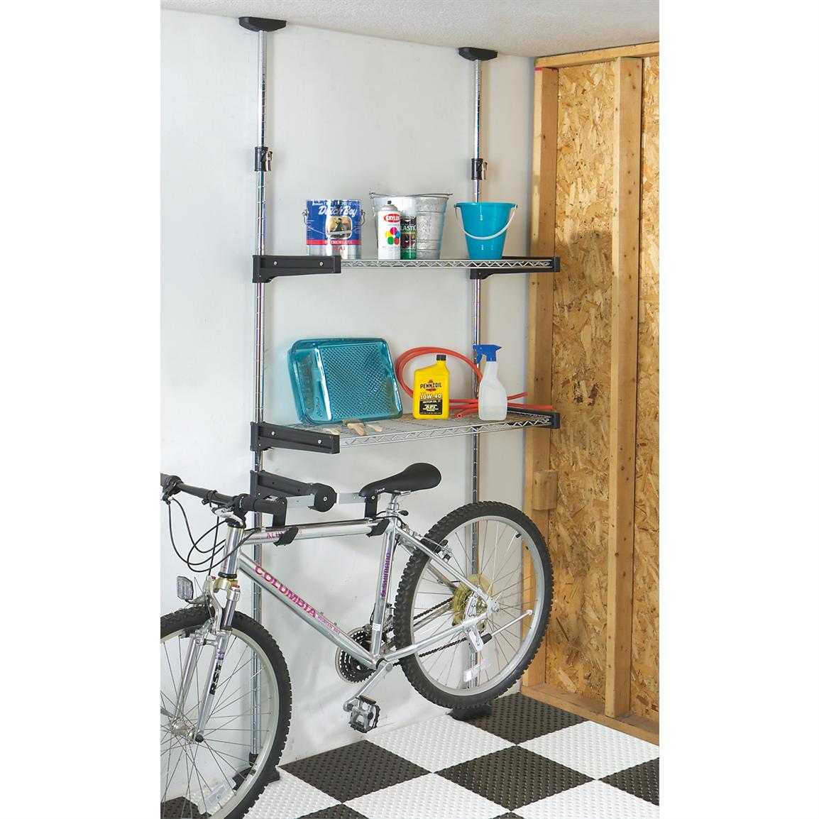 Adjustable Shelf Rack System with Bike Rack