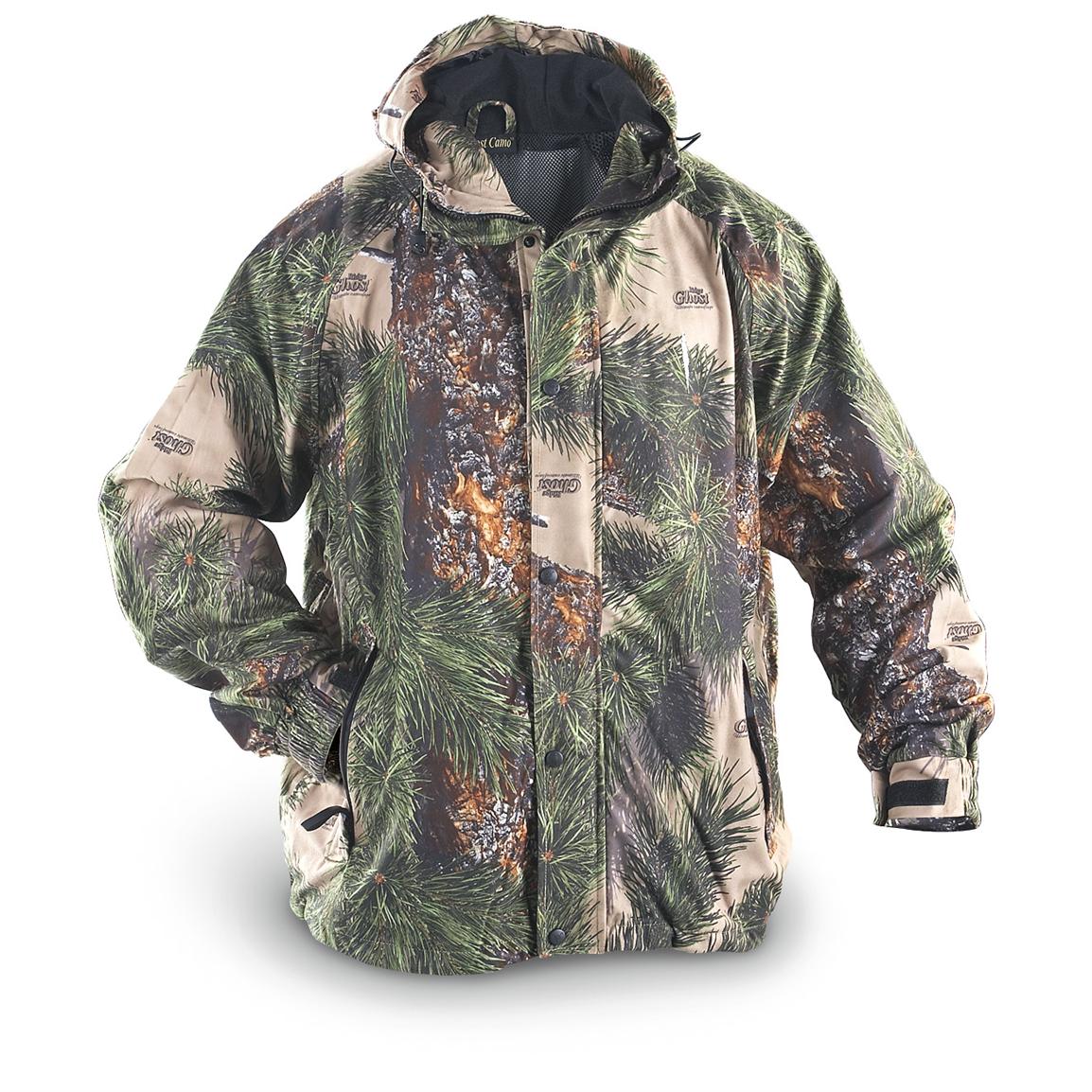 Hooded Rain Jacket, Ridge Ghost - 159356, Camo Rain Gear & Jackets at ...