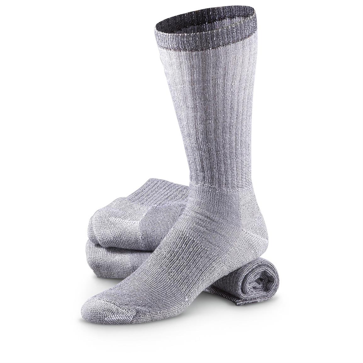 Guide Gear Cool Max Work Socks, 3 Pairs, Gray