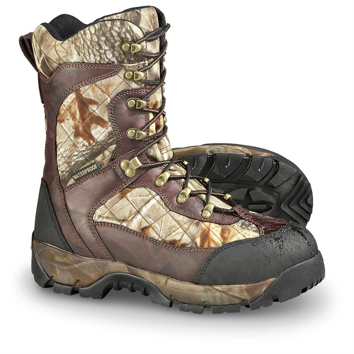 Men's Guide Gear® Waterproof 1,200 gram Thinsulate Ultra Quilted Boots, Realtree® Hardwoods Grey®