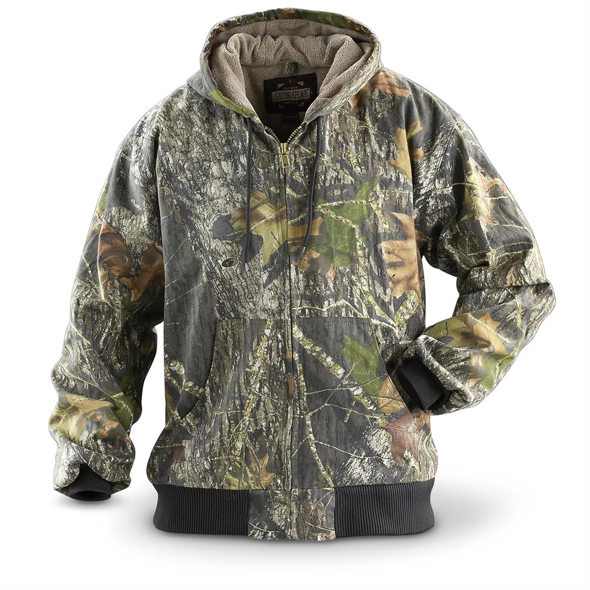 Guide Gear® Camo Hooded Jacket, New Mossy Oak Break - Up® - 160441 ...