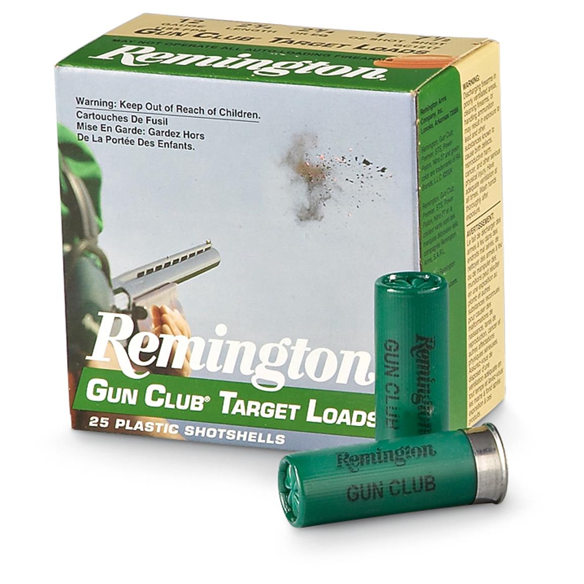 Remington Gun Club Target Loads, 12 Gauge, 2 3/4&quot; Shell, 1 oz., 25 Rounds