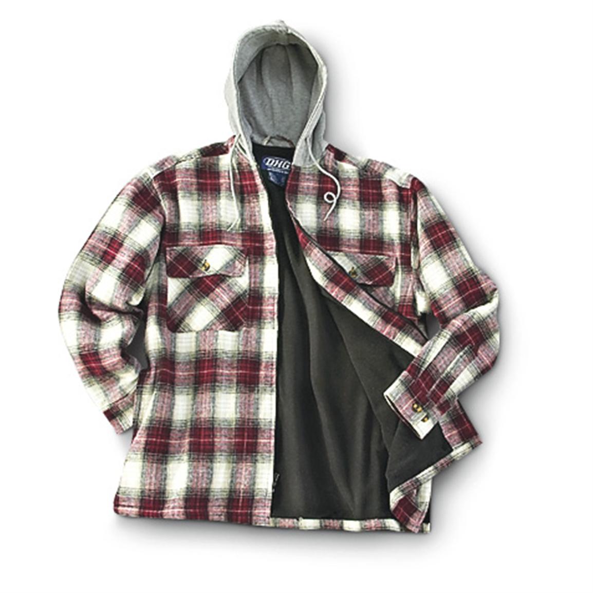 Hooded Flannel Shirt Jac - 161705, Insulated Jackets & Coats at ...