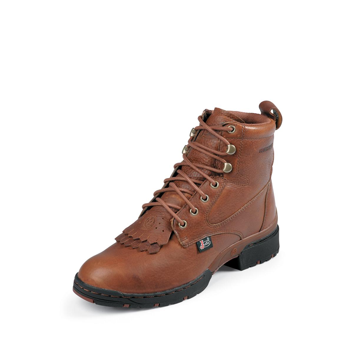 justin lace up boots womens