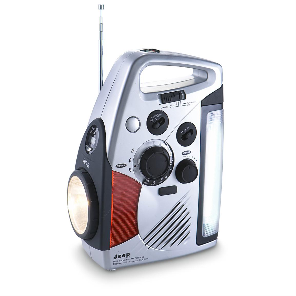 Jeep® AM / FM Weatherband Radio Lantern, Silver 161836, at Sportsman's Guide