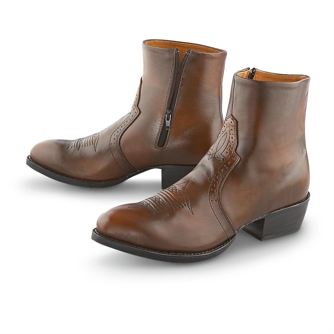 Men's Road Wolf™ Side zip Western Boots, Brown - 162012, Cowboy ...
