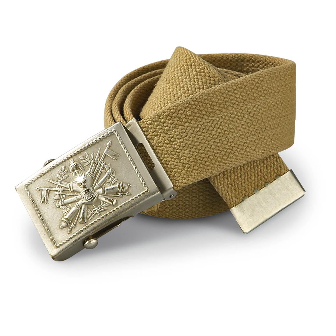 2 Used Italian Military Police Belts, Khaki 163263, Belts