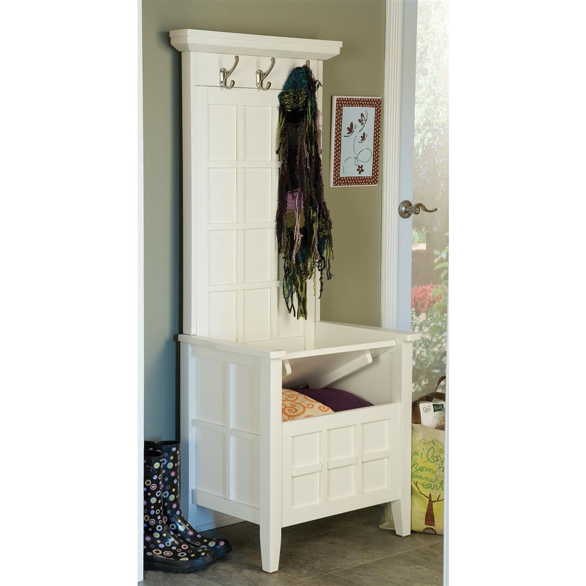 Home Styles® White Mini Hall Tree & Storage Bench - 163285 ...