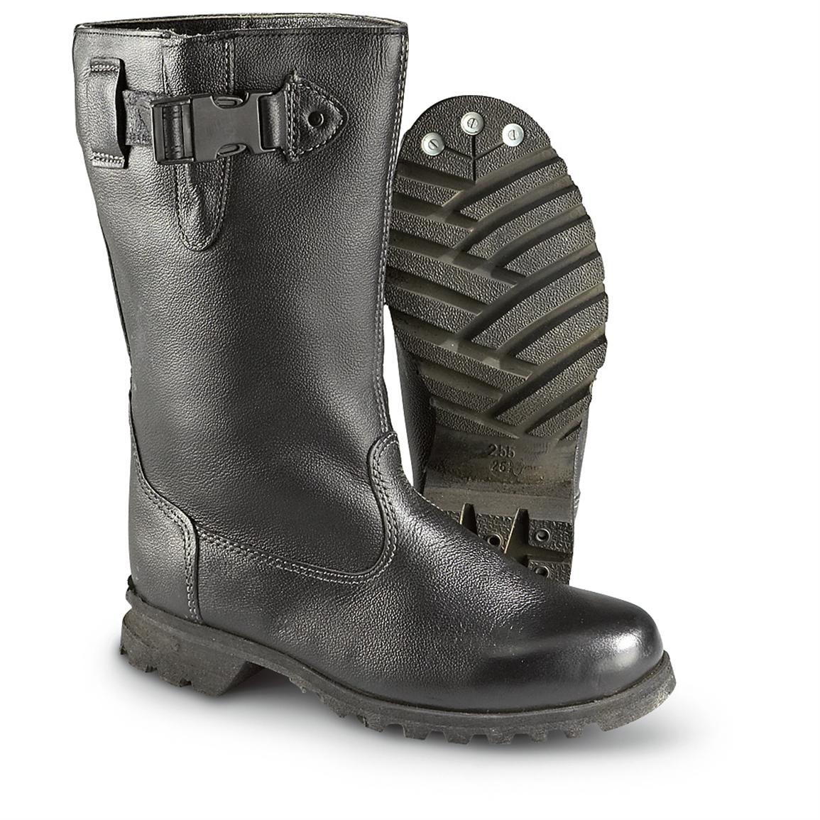 Men's New Czech Military Leather Jack Boots, Black - 163441, Combat ...