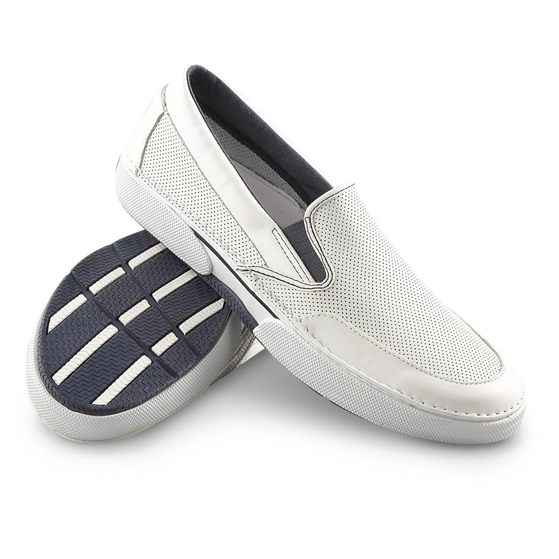 Men's Sperry® Largo Slip - ons, White - 163592, Boat & Water Shoes at ...