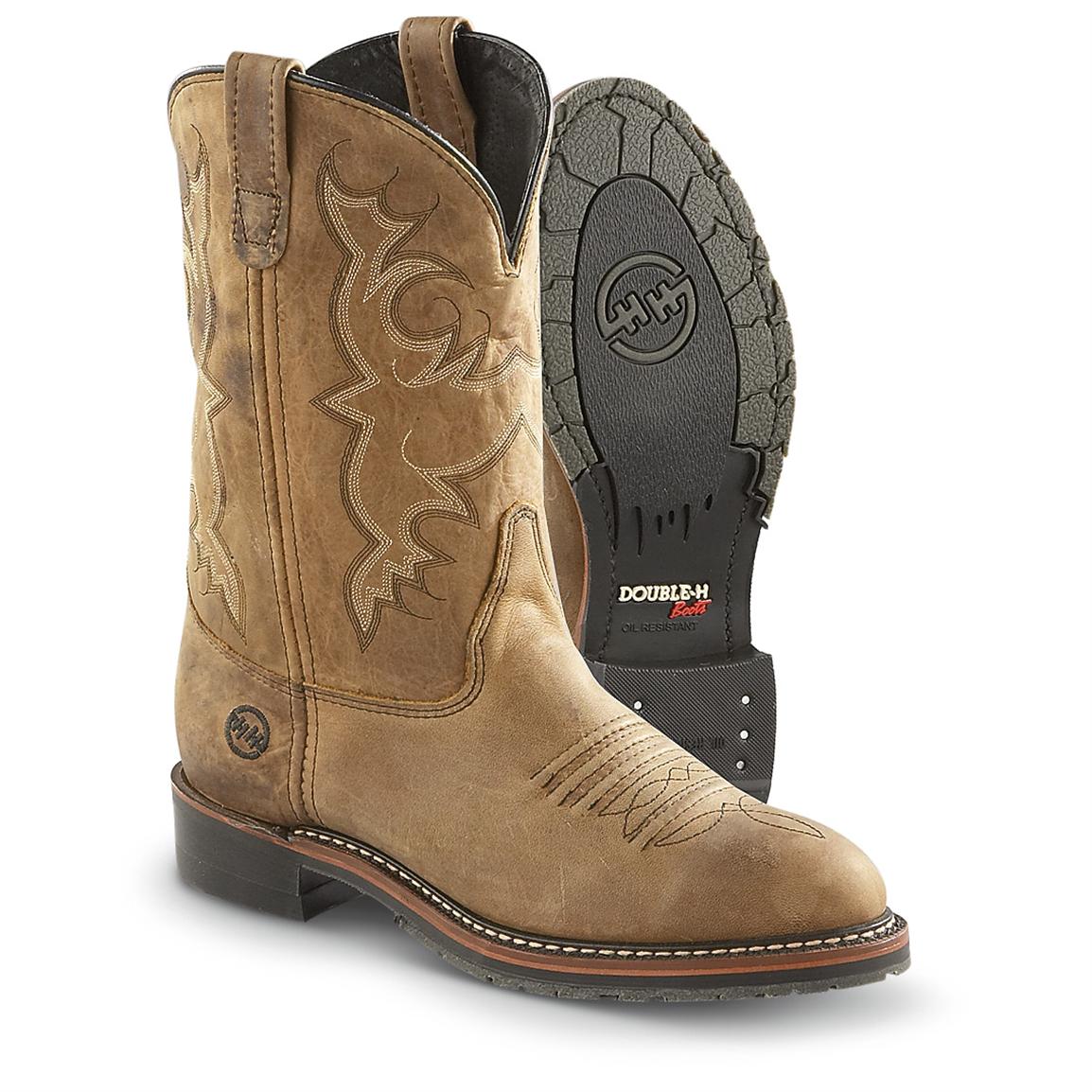 mens tan slip on boots