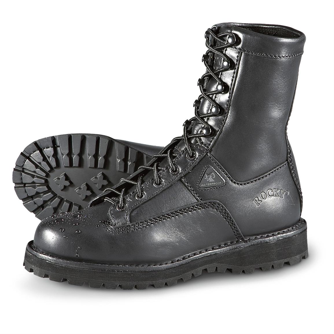 Men's Rocky® Portland Lea Duty Boots, Black - 163959, Combat & Tactical ...