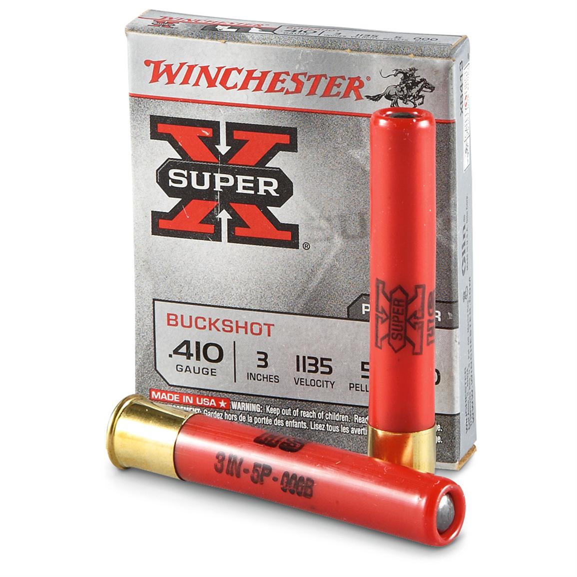 Winchester Super-X, .410, 3&quot; Shells, 000 Buckshot, 5 Pellets, 5 Rounds