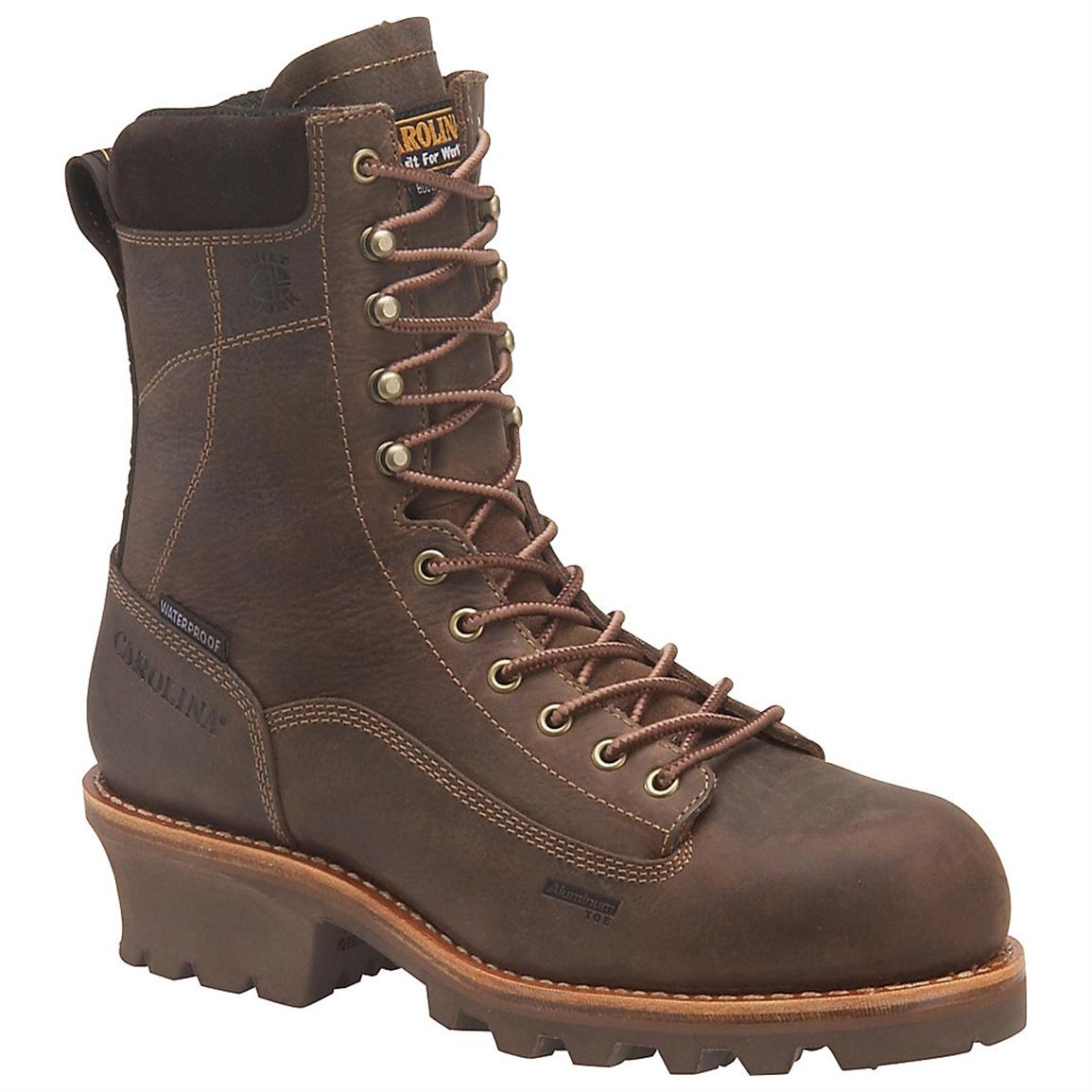 Men's Carolina® 8" Waterproof 600-gram Thinsulate Ultra Insulation Composite Toe Vibram® Logger Work Boots