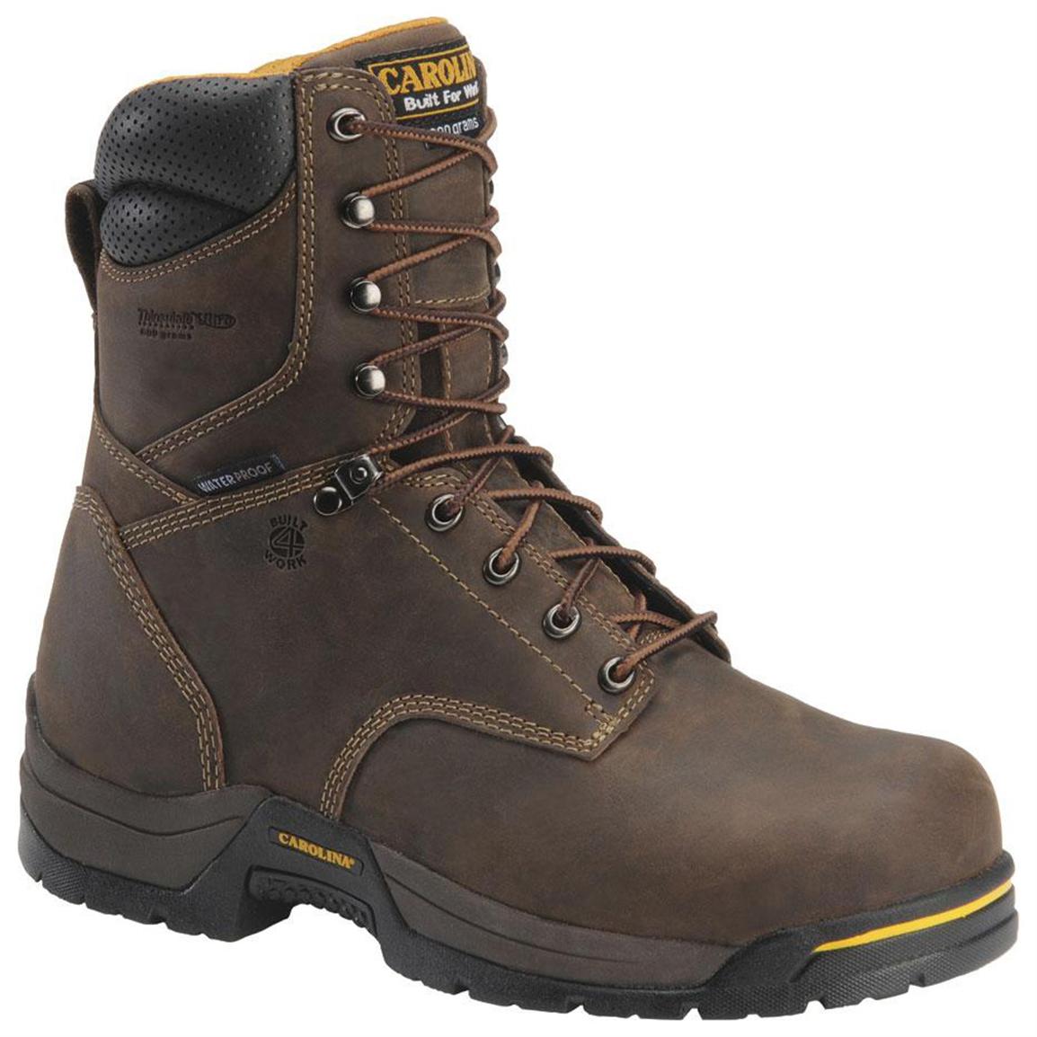 Men's Carolina® 8" Waterproof 600-gram Thinsulate Ultra Insulation Broad Toe Boots