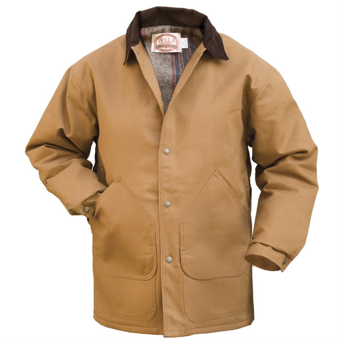 Men's Pella® Field Coat, Tall, Brown - 166588, Insulated Jackets ...