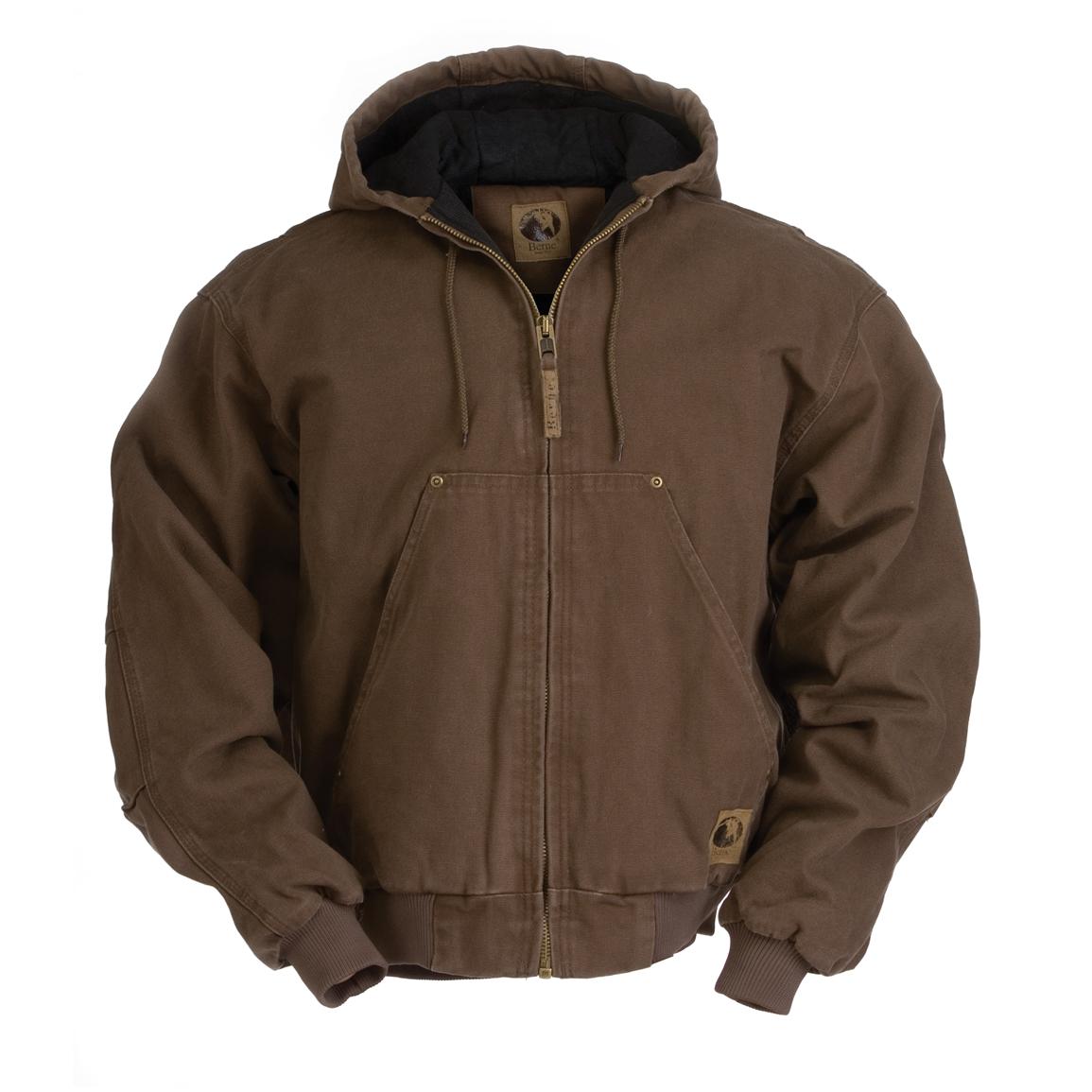 Men's Berne® Original Washed Quilt - lined Hooded Jacket - 166700 ...