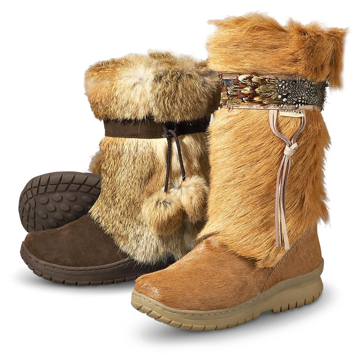 Women's Bearpaw® Kola Goat Fur Boots, Chestnut - 166756, Casual Shoes ...