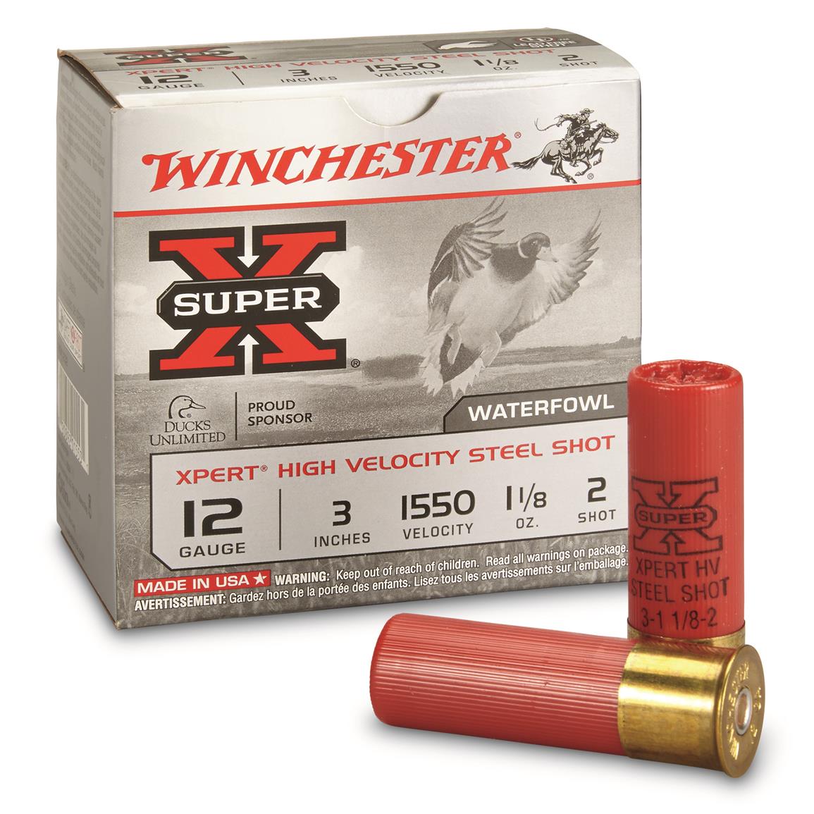 Winchester, XPert Steel 12 Gauge, 3&quot;, 1 1/8 oz. Waterfowl Shotshells, 25 Rounds