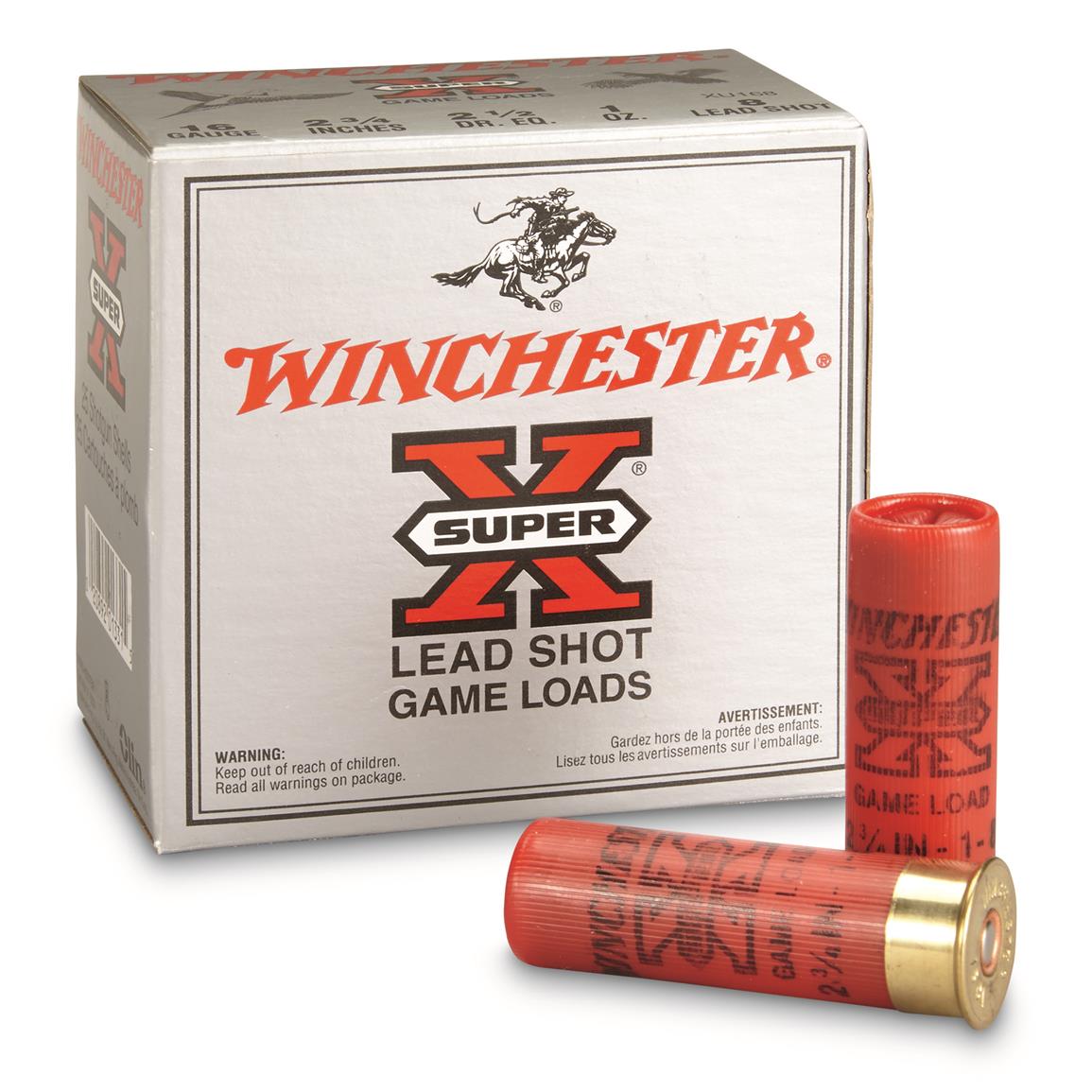Winchester, 16 Gauge, 2 3/4", 1 oz., Super-X Game Loads, 25 Rounds
