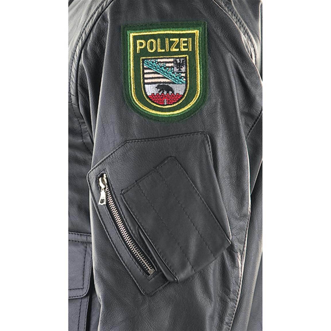 New German Military - issue Police Leather Jacket, Black - 167504 ...