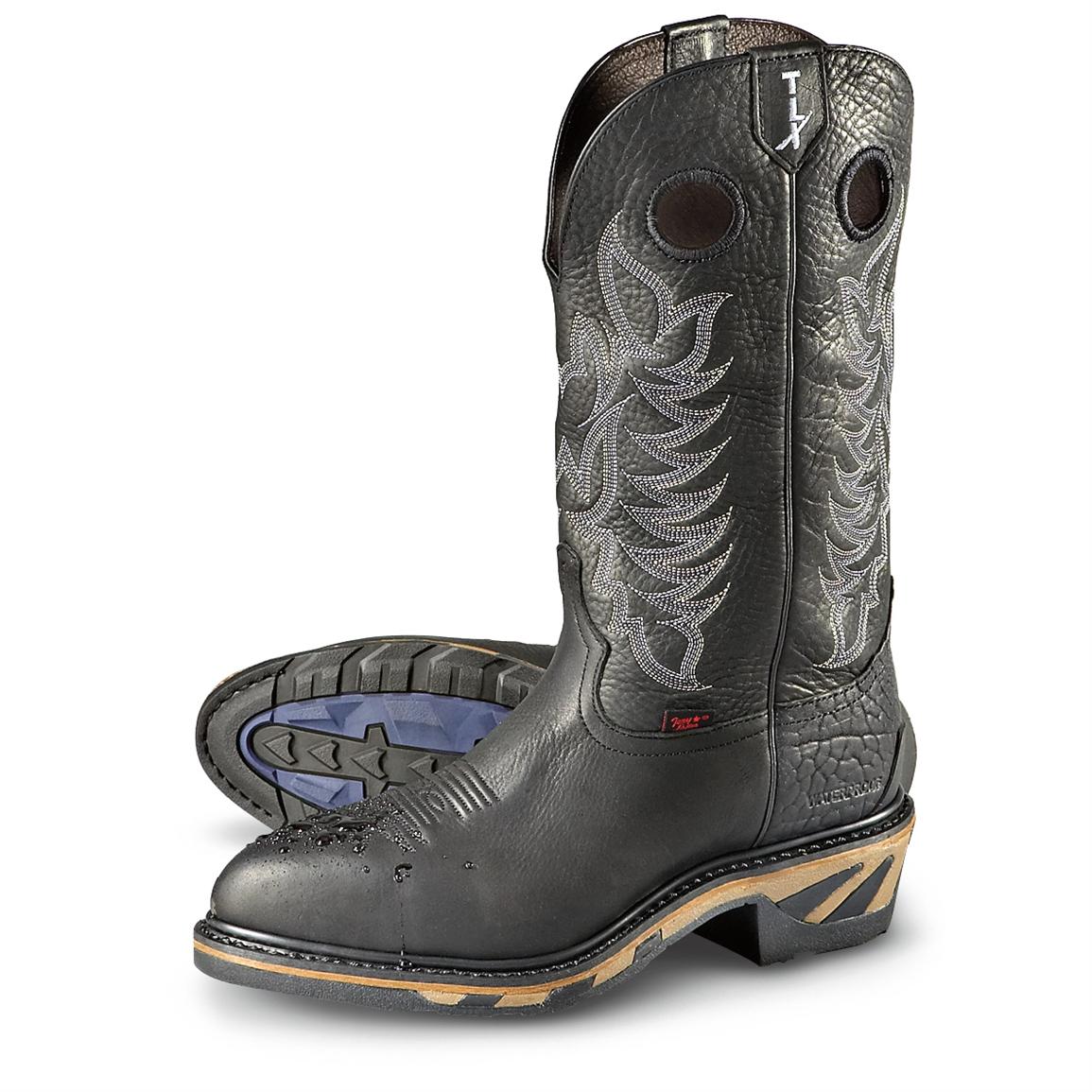 Waterproof Steel Toe Boots, Black 