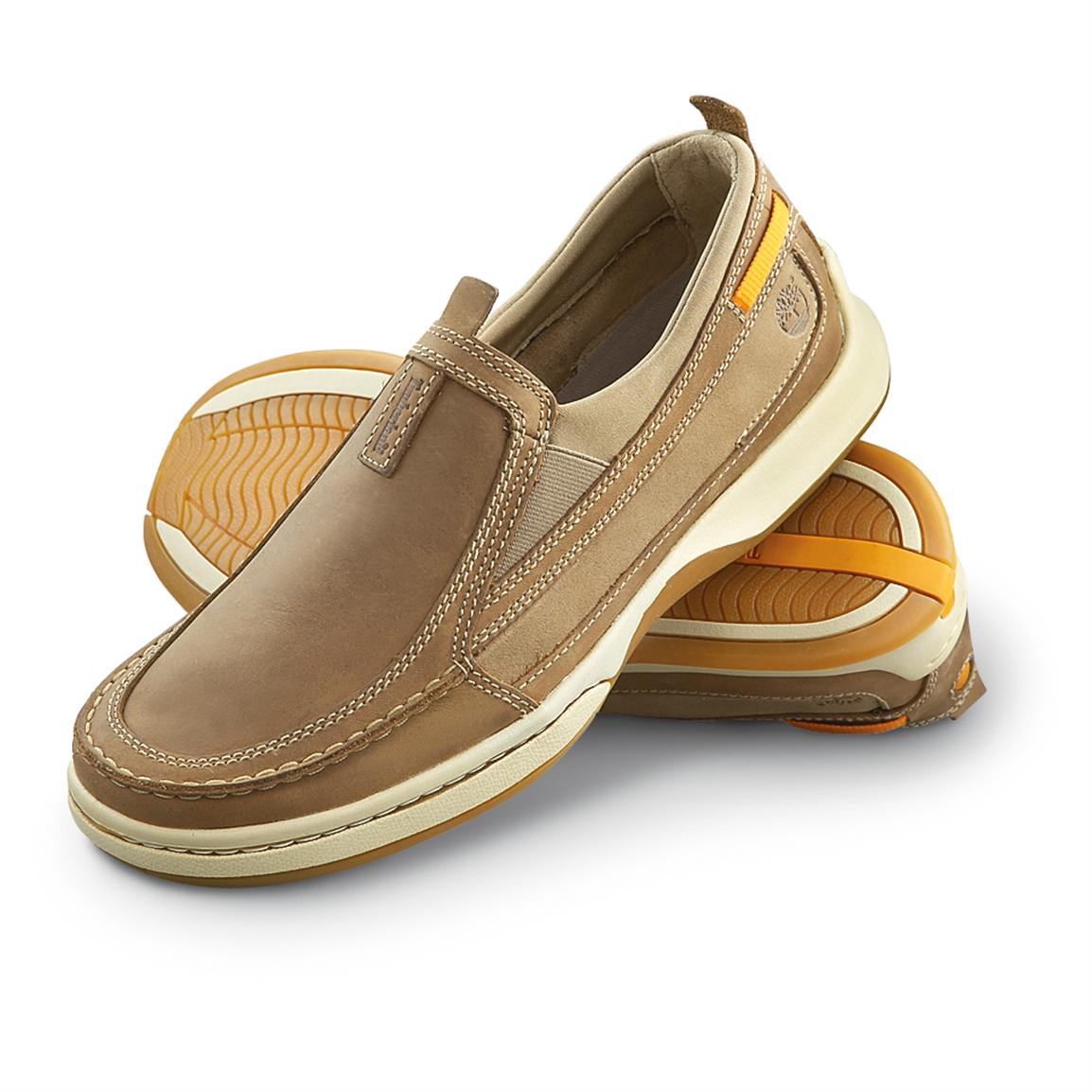 mens tan slip on