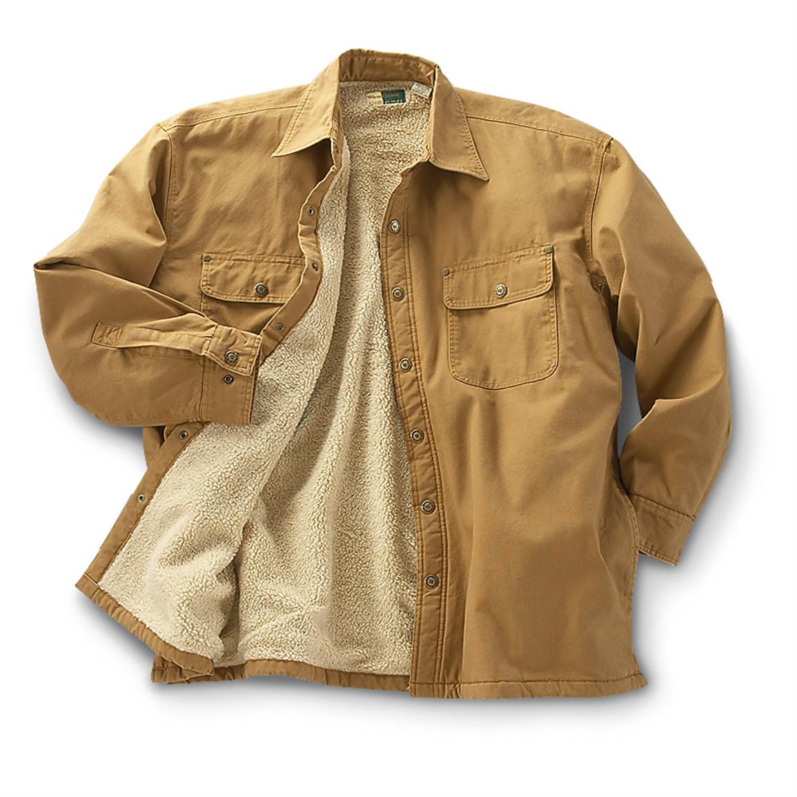 fleece lined shirt jacket