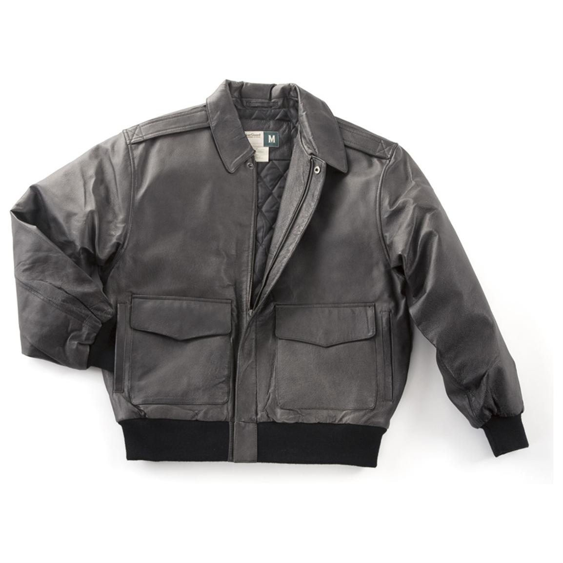 WearGuard® Leather Bomber Jacket - 168104, Uninsulated Jackets & Coats ...