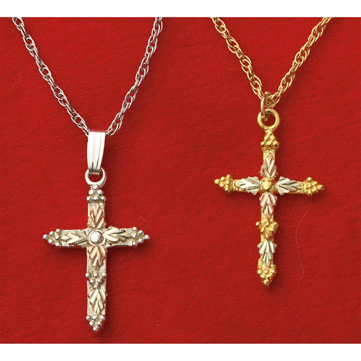 Mt. Rushmore® Black Hills Gold® Cross Necklace, Silver - 168283